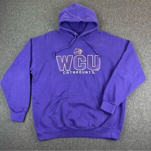 WCU Catamounts Hoodie TRT Classics Mens XL Purple Vtg Y2K University College